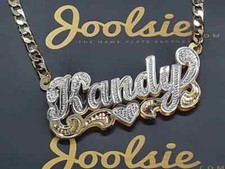 Personalized 14K Gold Plated / 2TONE / SILVER DOUBLE Plated Name Necklace