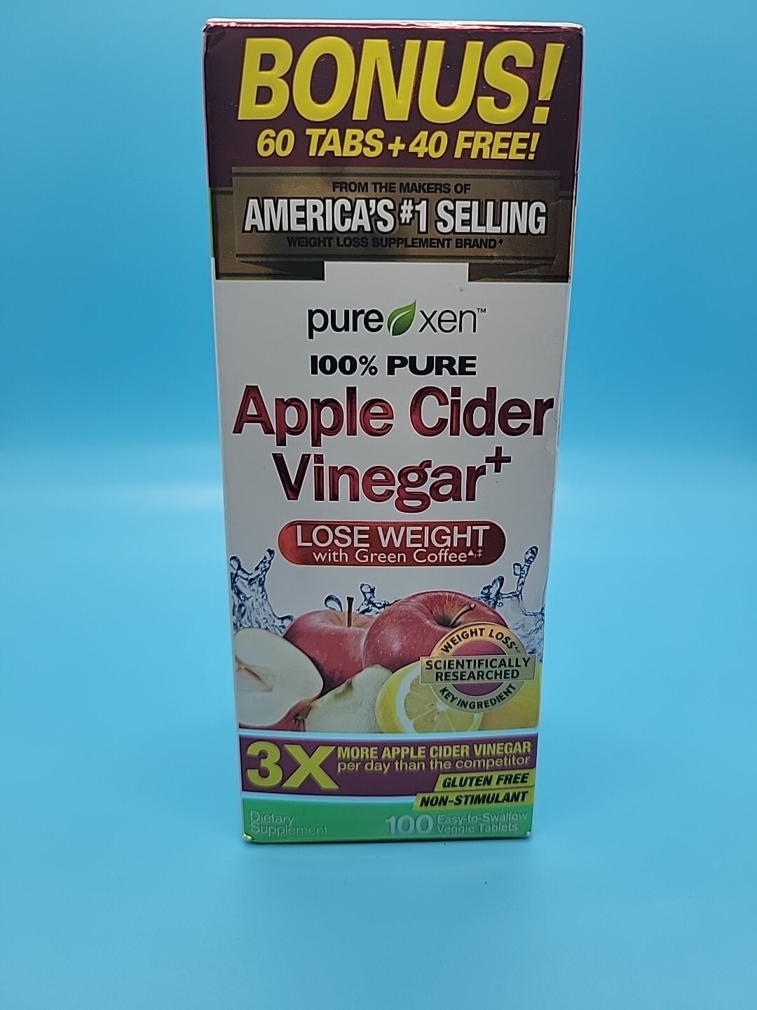 Purely Xen Inspired Apple Cider Vinegar Pills Weight Loss 100 ct Exp