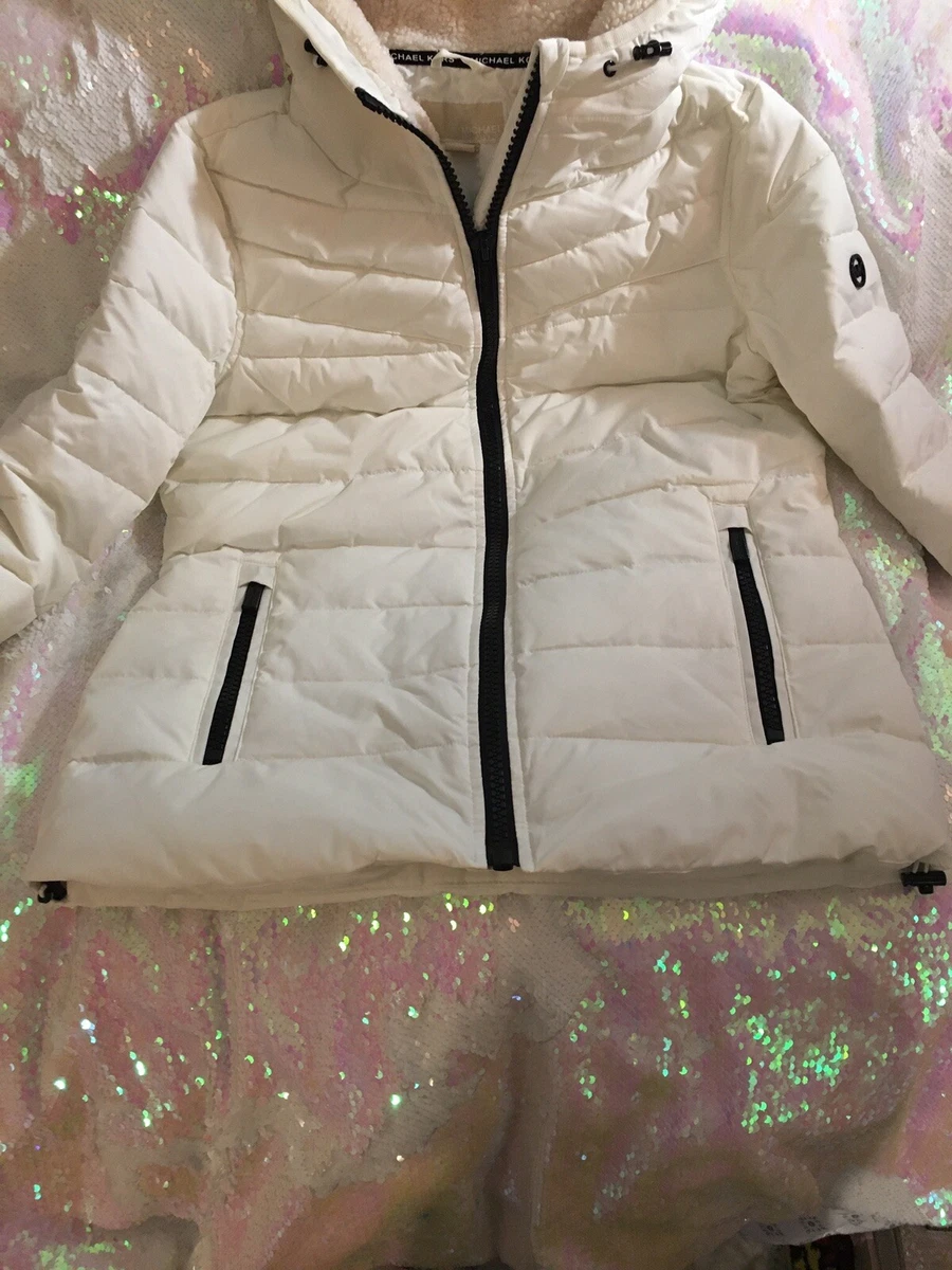 Michael Kors Off White Puffer Coat Size Small NWT eBay