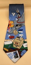 NWT Vintage 1997 Looney Tunes Stamp Collection Bugs Bunny Flying Mail Necktie