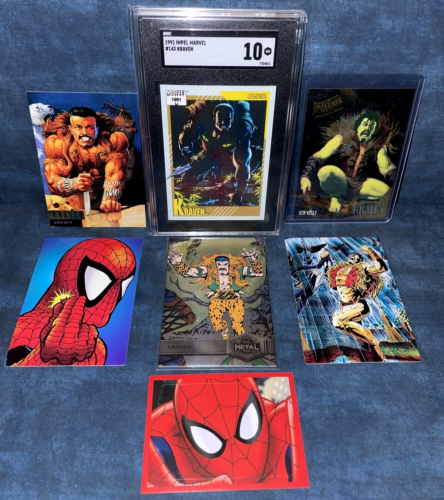Spider-Man & KRAVEN Marvel cards Fleer ultra foil Impel SGC 10 Gem 💎 Mint ! - Picture 1 of 12