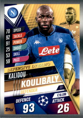 TOPPS Match Attax 101 Season 2019-2020 #DD1 Kalidou KOULIBALY SSC Napoli