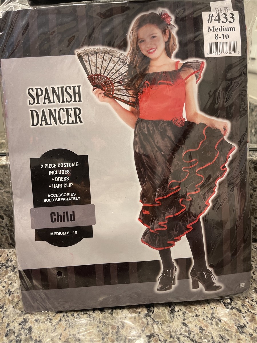 Spanish Dancer Costume Child Medium/ Large