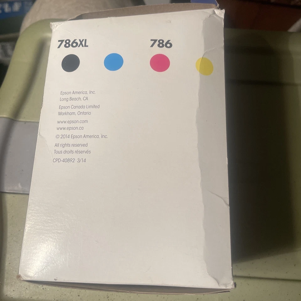Epson Durabrite 786xl Black & 786 Standard Color Ink Cartridges Exp: 04/17 - Image 2 of 4