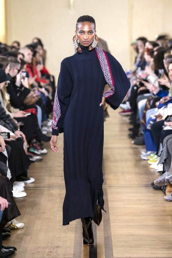 $1515 Y / Project Roll Neck Logo Scarf Cape Shoulder Sleeves Dress 36 Maxi  Knit | eBay