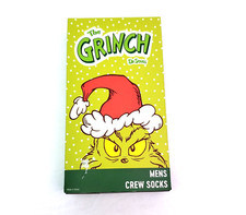Bioworld Dr Seuss How The Grinch Stole Christmas Mens Graphic Crew Socks 2 Pk