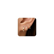 Gold Huggie Hoop Earrings Set for Women Dainty 14K Small Cartilage Hoops for ...