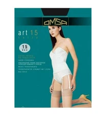 OMSA art 15 Garter Stockings Nylons 15 Denier - 3M, medium NATURAL COLOR. Italy