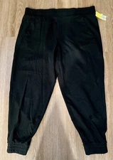 Women’s French Terry Jogger Black Size XXL All In Motion, Mid-Rise, Slide Pocket