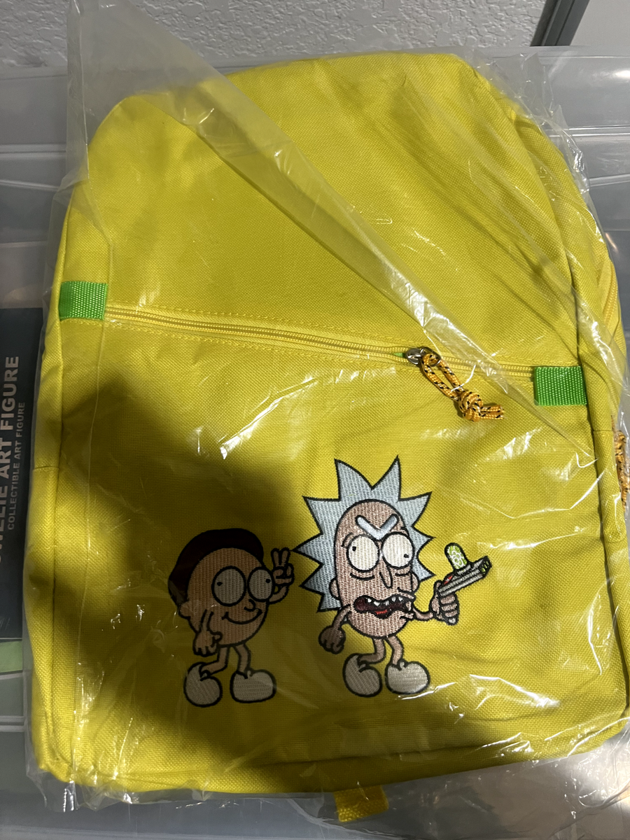 Rick and Morty Allover Mochila – Verano y Squanchy – Mochila oficial de la escuela Rick and Morty, Negro -, Una talla, Moderno