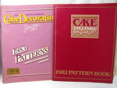 2 Vintage Wilton Yearbook Cake Decorating Pattern Books  1982 1983