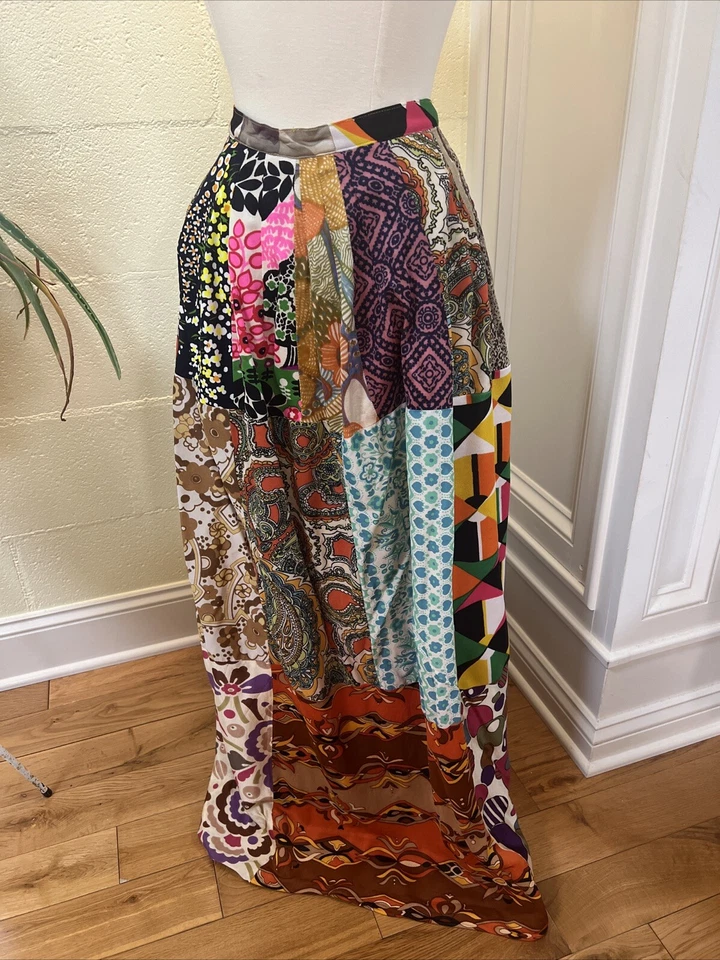 "Falda de retazos perfecta de colección 60-70 Elverhoj de las Indias Occidentales talla pequeña 24 1/2"" cintura" Foto 4 de 4