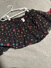Circo Girls Black Skirt Xl 14/16 Black Tulle Dots
