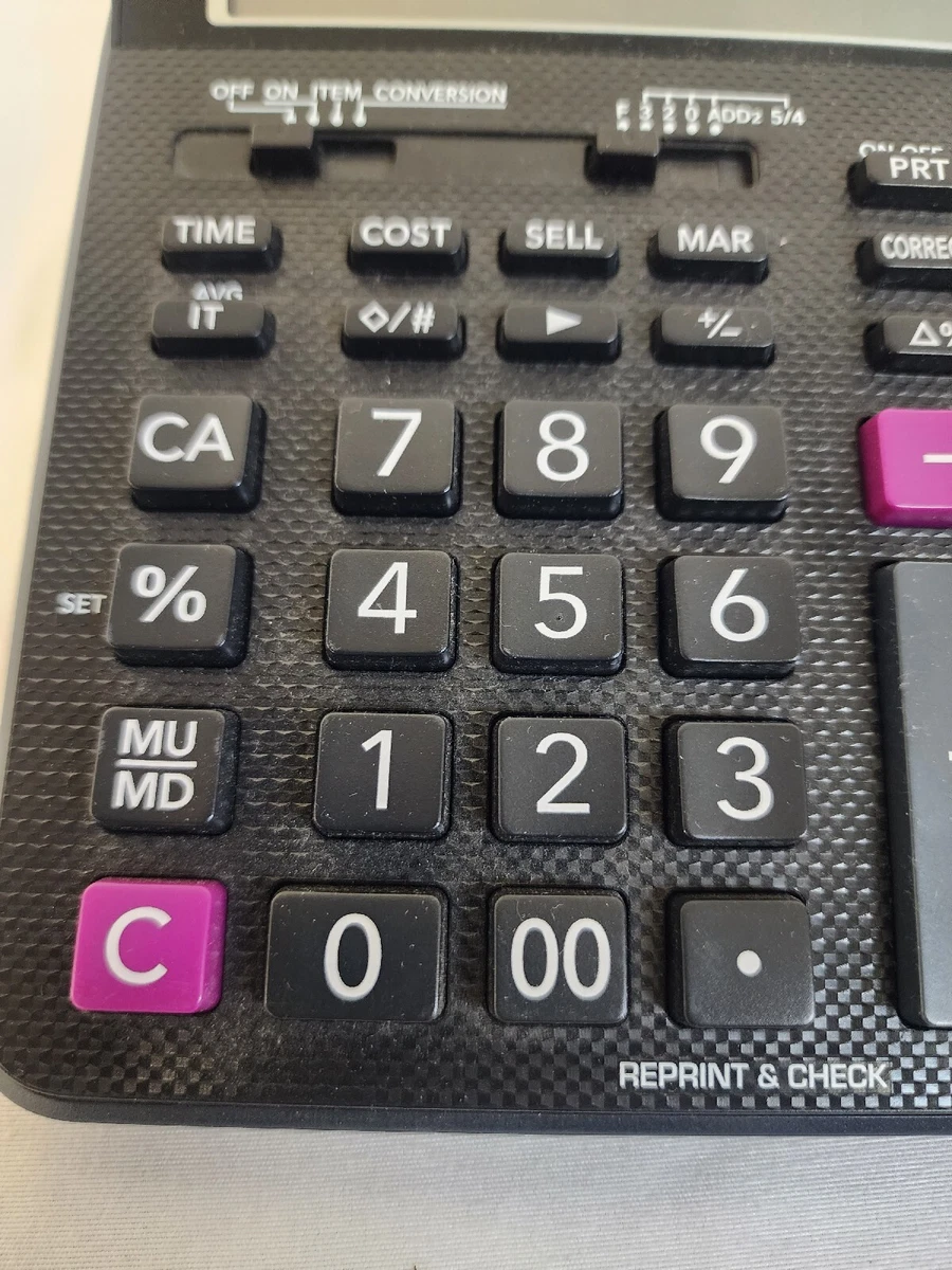 CASIO HR 170RC PRINTING CALCULATOR with POWER CORD TESTED