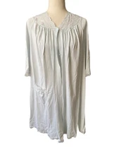 Vintage 50s 60s Blue Lingerie Robe Button Babydoll Medium Large Cottage Core