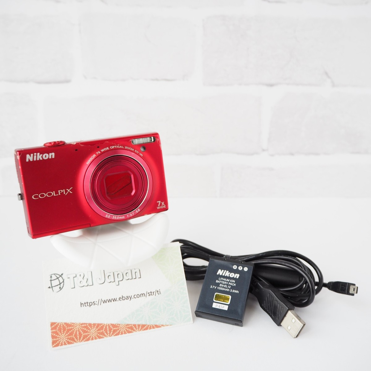 Excellent 5+)Nikon COOLPIX S6100 Red 16.0MP 7x Optical Zoom From