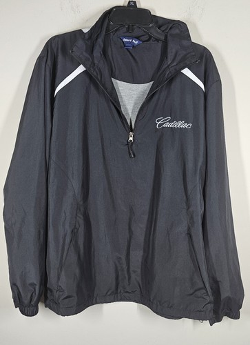 Sport-Tek Mens CADILLAC Windbreaker 1/4-Zip - Side Zip* Pockets Wind Shirt JST75