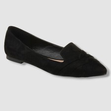 Journee Collection Women's Black Mindee Pointed Toe Flats Shoe Size/10