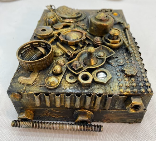 Boîte à bijoux Steampunk bibelot cachette 5" x 4" boîte décorative