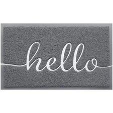  Door Mat (30"x17.5",Grey), Durable Welcome Mat Low Profile Floor Mat Front 