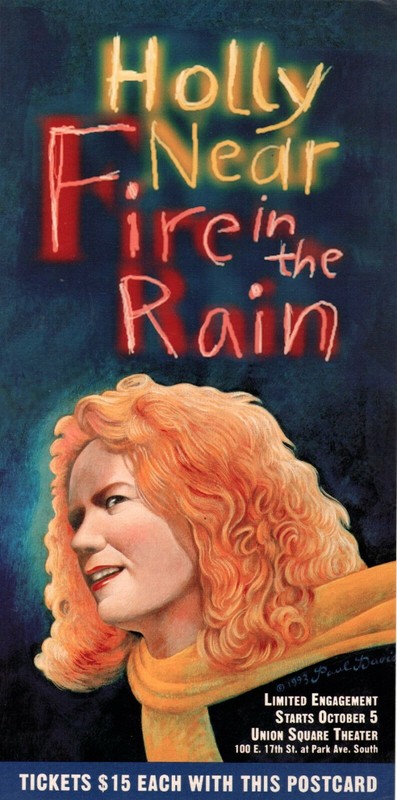 HOLLY NEAR Fire In The Rain Promo postcard color, unsent, excellent condition