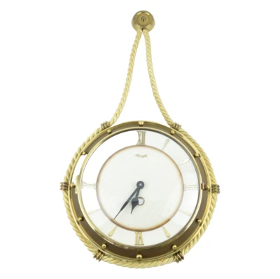 Kienzle Wanduhr Kordel 60er Jahre Gold Braun Maritime Optik Midcentury vintage - Bild 1 von 4