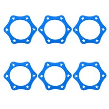 6 Pack 1.34" Hexagonal Rubber Mic Rolling Ring, Blue
