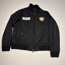 Barbour x Baracuta Waxed Harrington Jacket Mens Large Black Badged Porton