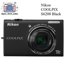 Nikon COOLPIX S6200 Digital Camera 16.0MP 10x Optical Zoom Black Fast shipping