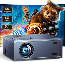4K Support Projector with Wifi and Bluetooth,  Portable Mini Projectors for Outd