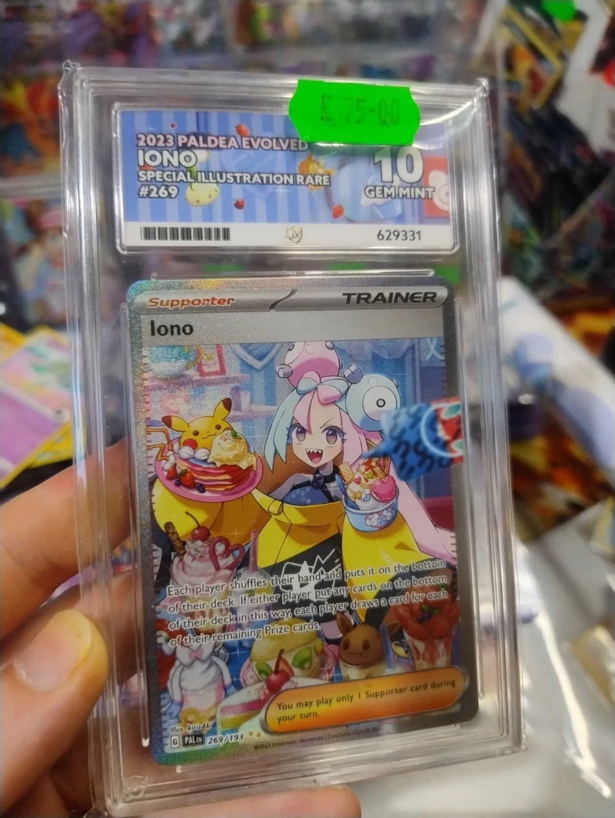 Iono ACE 10 Pokemon Card 269/193 Paldea Evolved Special Illustration Rare