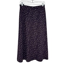 Vintage 90s Y2K Talbots 100 Silk Knee Length Skirt Sz 10 Purple Fairy Coquette