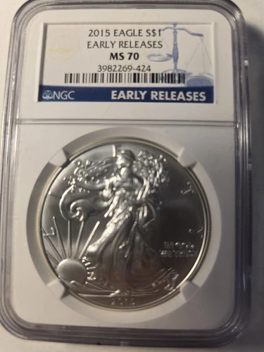 2015 Silver Eagle NGC MS-70 Early Release $1 Dollar 1oz Uncirculated .999 -MS