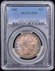 1902 Barber Half Dollar 50c PCGS VF35 - Great Color/Toning!