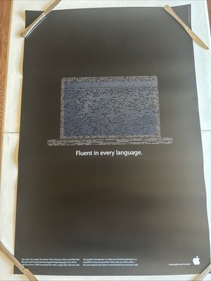 Vintage Apple Computer Poster Fluent In Every Language 2006 NOS 36x24