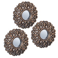 Spiegel 3er Set Zierspiegel Deko Wandspiegel Barock Rahmenspiegel Hängespiegel