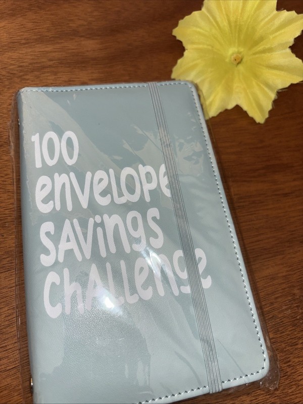 😎VINYL 100 Envelope Challenge Teal FOLDER NEW-GREAT Gift $7 FREE US SHIP!