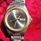 Seiko Quartz Vintage 1990s Dress Gray Sunburst Dial Two-Tone Day/Date 36-39mm