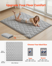 Japanese Tatami Mat, Queen Size Foldable Japanese Tatami Mattress, Gray
