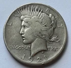 1921 Peace Silver Dollar High Relief, Rare Date