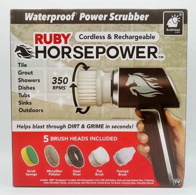 Ruby Horsepower Cordless Rechargeable Handheld Portable Power Scrubber NEW!