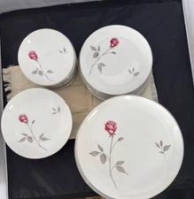 RARE Arita Rosetta Fukamawa Dinnerware 48pc Set Plates Bowls Service for 12