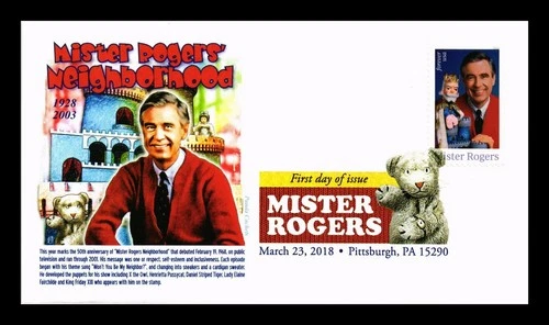 DR JIM STAMPS US MISTER ROGERS NEIGHBORHOOD FDC PICTORIAL CANCEL PANDA COVER