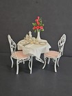 VINTAGE DOLLHOUSE ELEGANT BEAUTIFUL OUTDOOR METAL PATIO SET TABLE & CHAIRS PLUS+ — photo 1