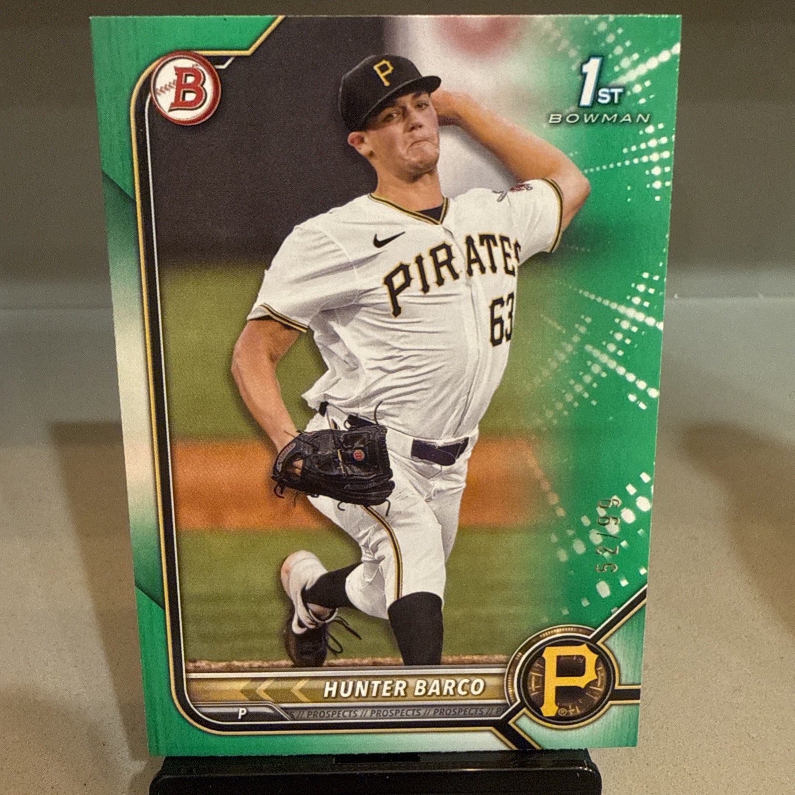 2022 Bowman Draft Hunter Barco 1st Bowman Green Paper /99 Pirates RC SSP Rare