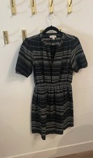 LOFT outlet Elegant Black Patterned Aline Dress XS Business Casual Work Office