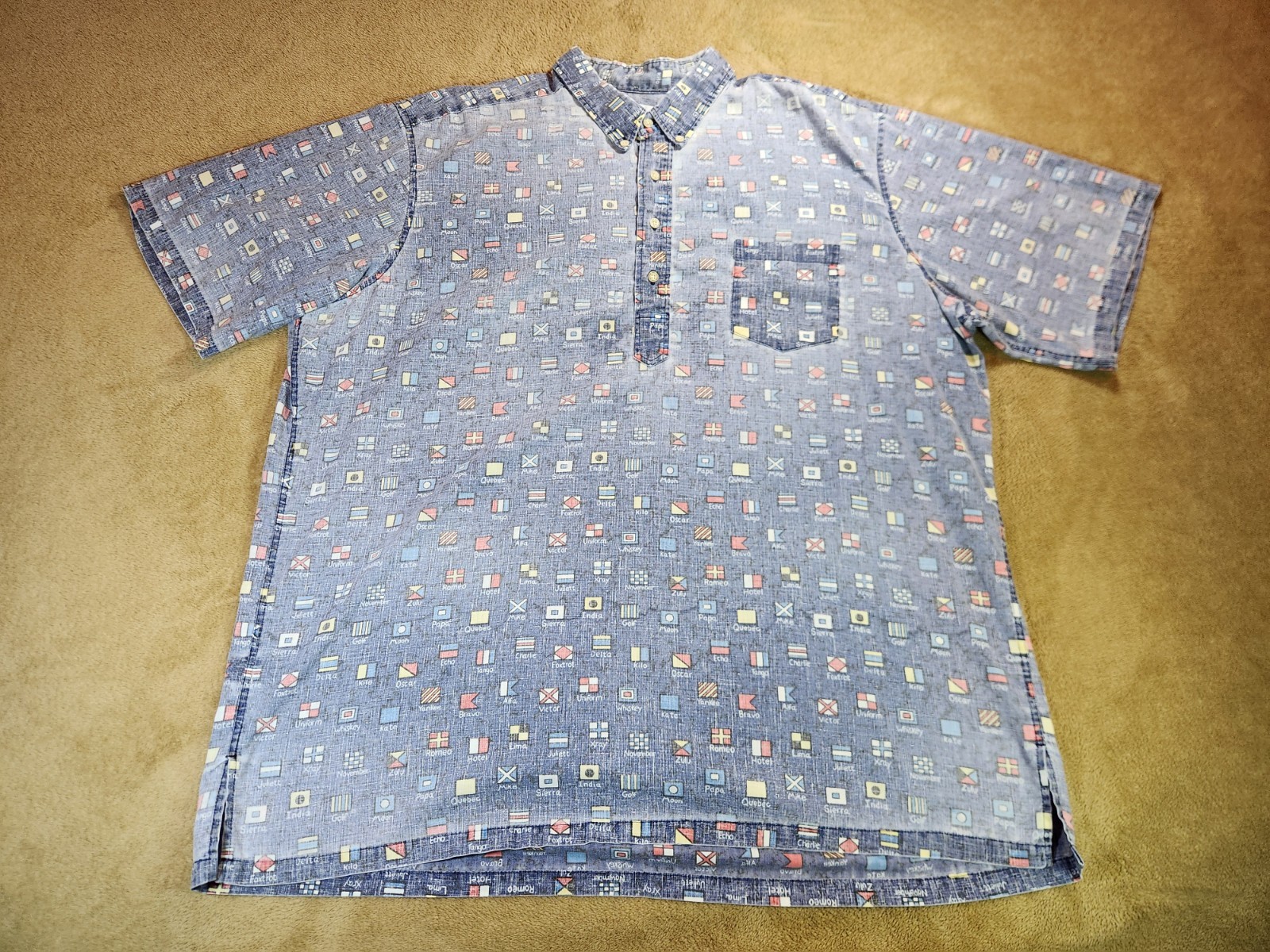Reyn Spooner Men's Size 3XL Charlie Foxtrot Archive Signal Flag Alphabet Shirt
