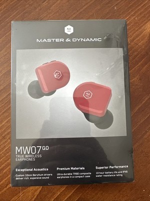 Master & Dynamic MW07 GO Bluetooth True Wireless In-Ear Earbuds Red New Sealed