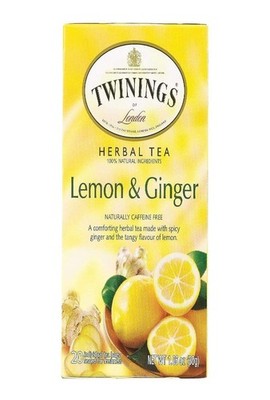 Twinings of London Lemon & Ginger Herbal Tea, 20 Count