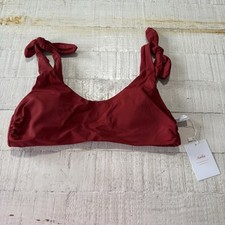 Andie Swim the Mandalay Top NWT size Medium in Crimson Tie Shoulder Bikini Top